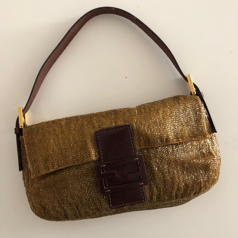 Vintage Fendi Baguette Gold Beaded
